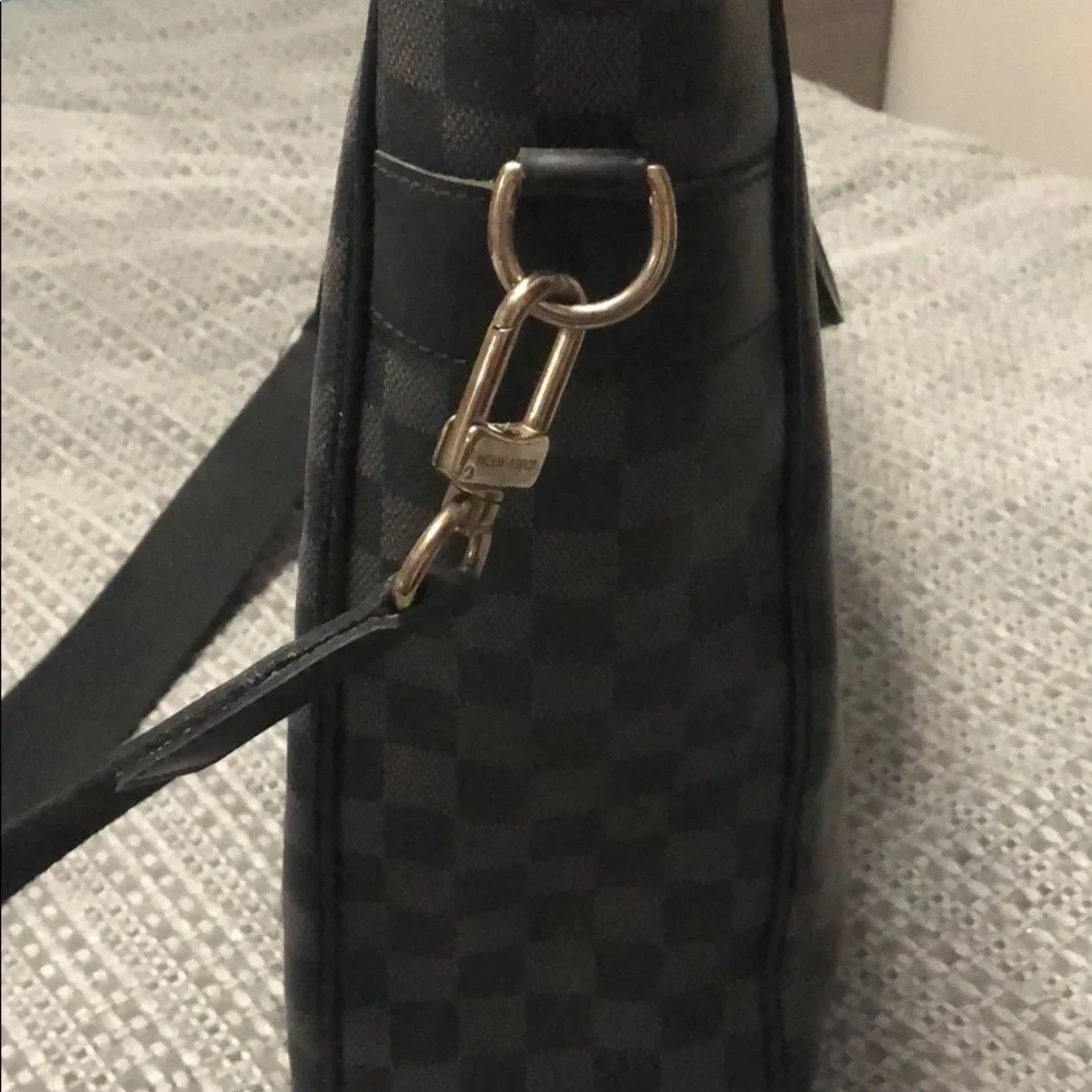 Louis Vuitton Black Checkered Laptop Bag